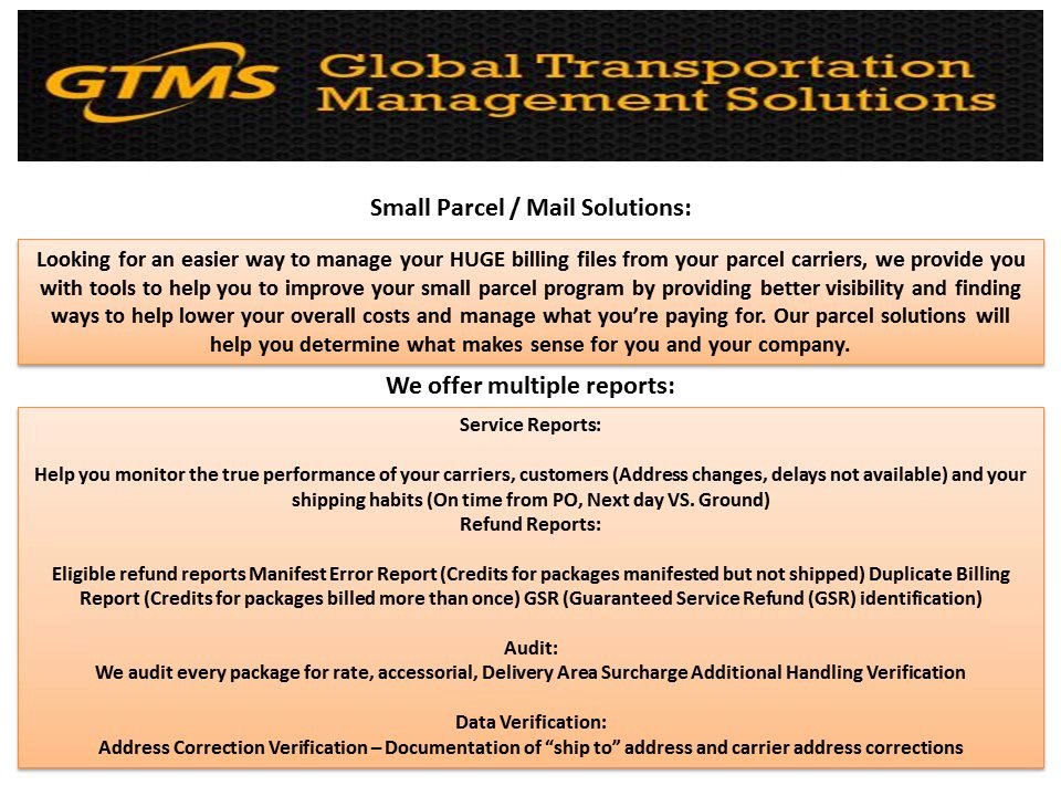 Freight Solution Providers by Global Transportation Management Solutions