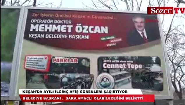 Keşan'da ilginç afiş