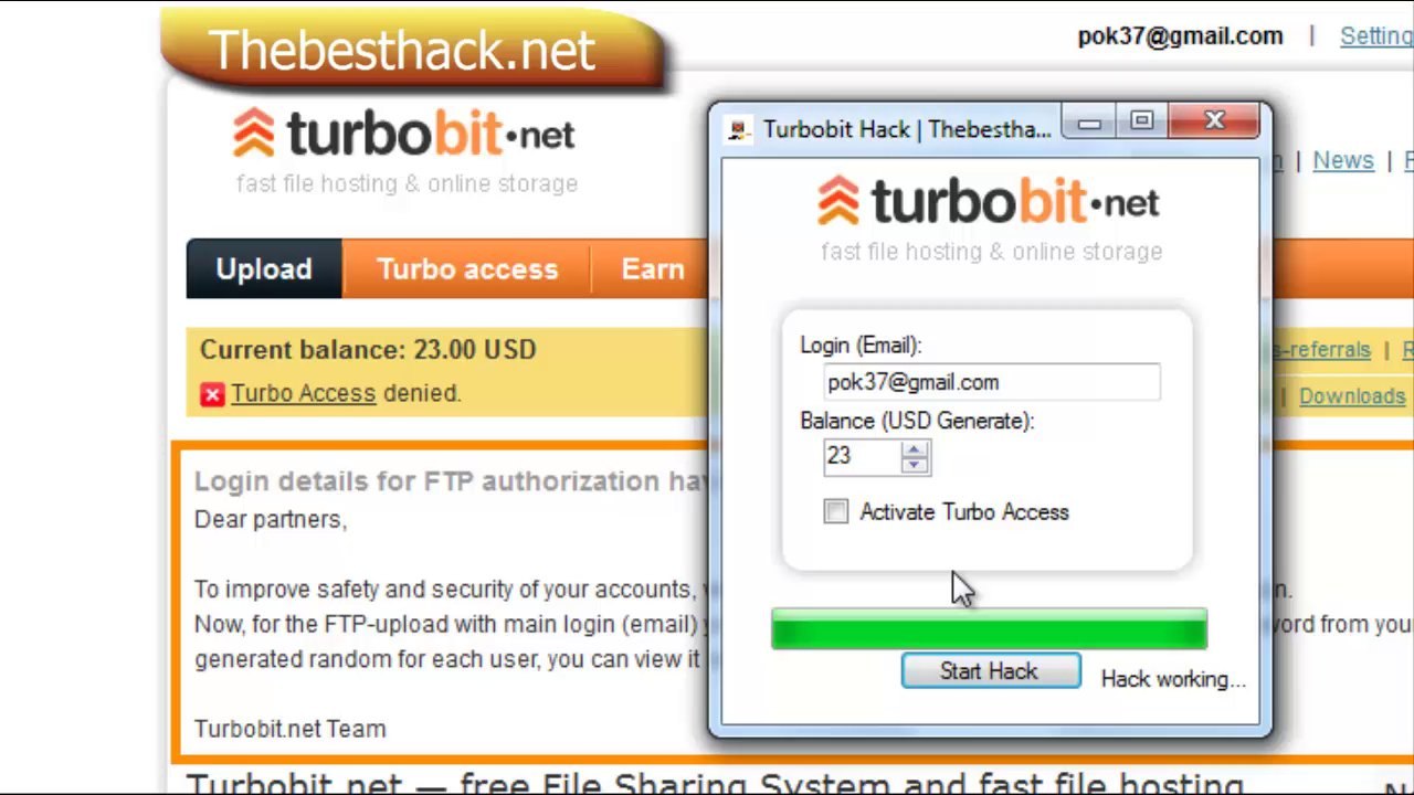 Turbobit Hack [Dollars Generator, Premium Activator]