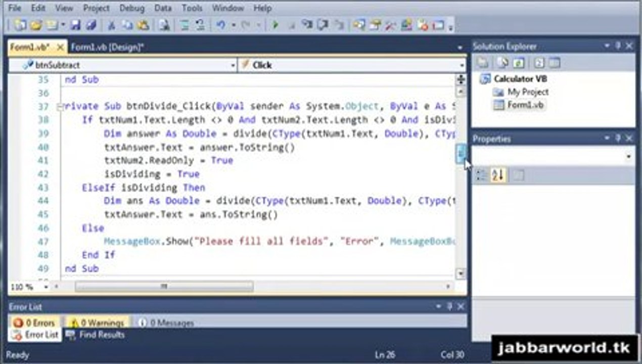 Visual Basic  - Calculator Tutorial Part 5