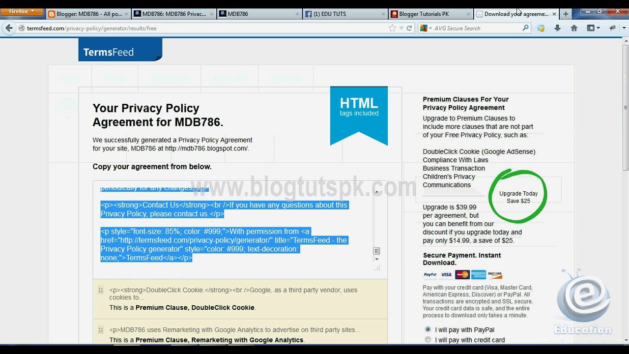 How to create privacy policy in blogger lesson 10