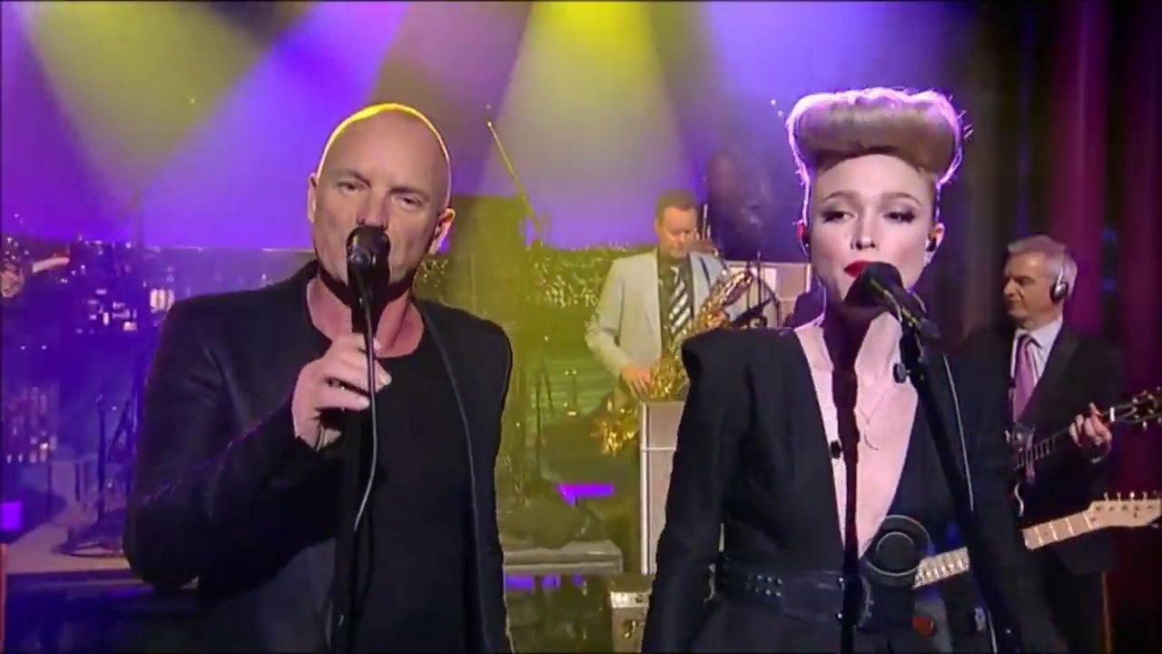 Sting – “Drive My Car” w/ Ivy Levan & Mike Einziger 2/4/14 David Letterman