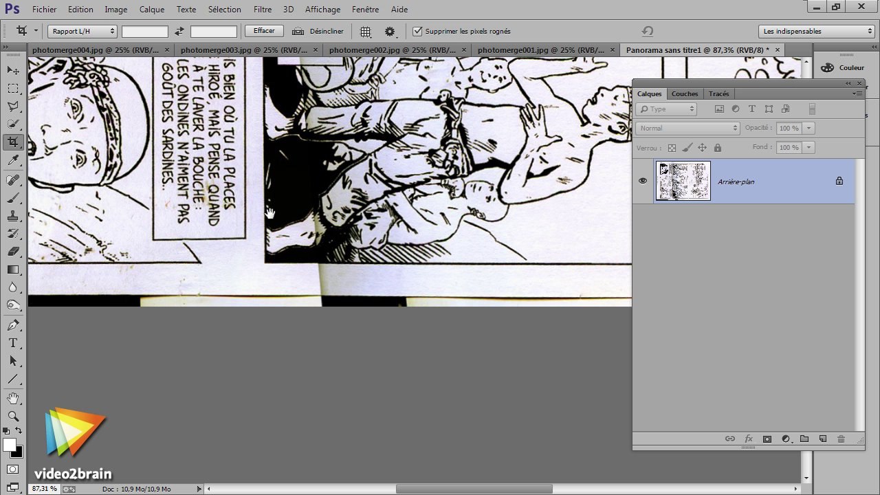 Tutoriel Photoshop CC : Utiliser Photomerge pour la BD | video2brain.com