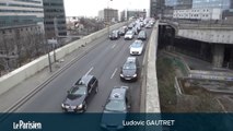 Opération escargot des taxis sur le Circulaire de La Défense