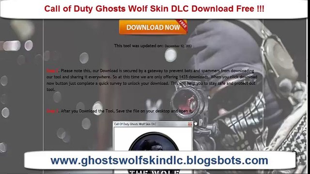 How To Get Call Of Duty Ghosts Wolf Skin DLC Codes