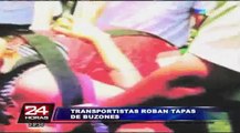 Caen transportista y cobrador que robaban tapas de buzones en el Callao