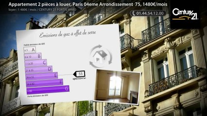 Appartement 2 pièces à louer, Paris 04eme Arrondissement  75, 1480€/mois