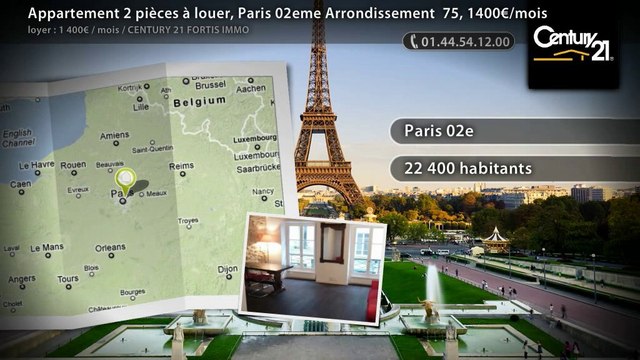 Appartement 2 pièces à louer, Paris 02eme Arrondissement 75, 1400€/mois