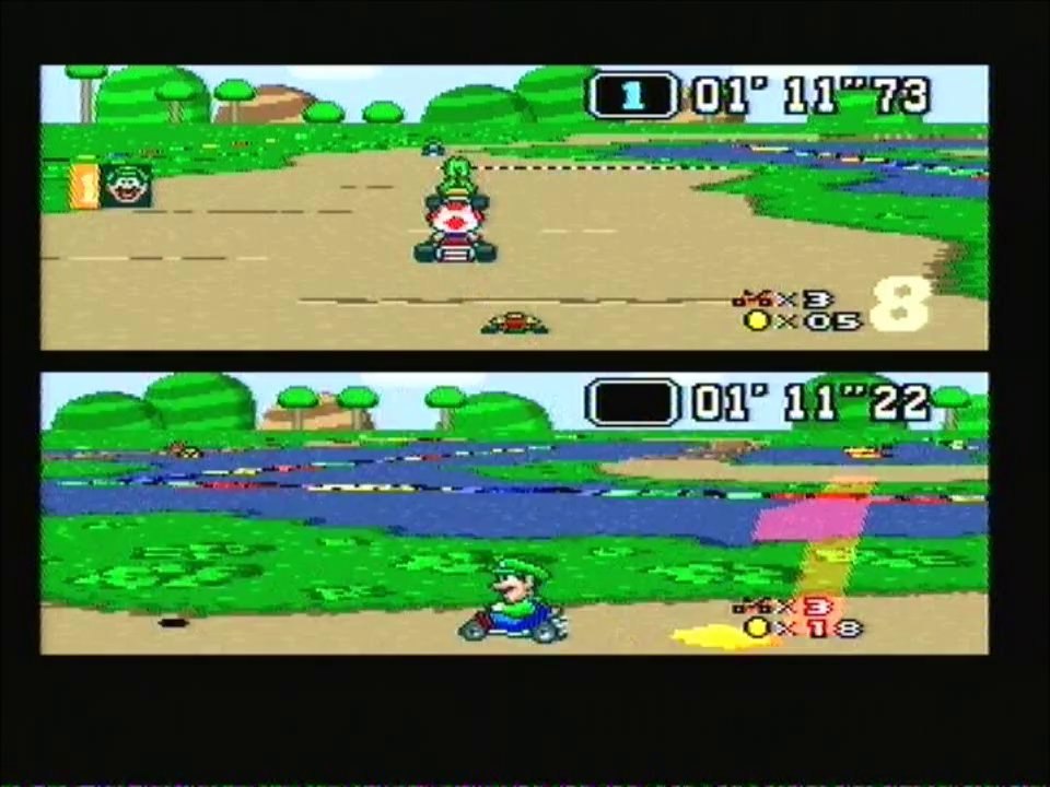 Donut Plains 3 Open 1'11"22 (Pal, with Luigi)