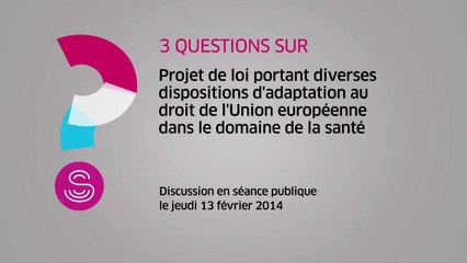 [Questions sur] Le projet de loi relatif à la santé et à l'Union européenne