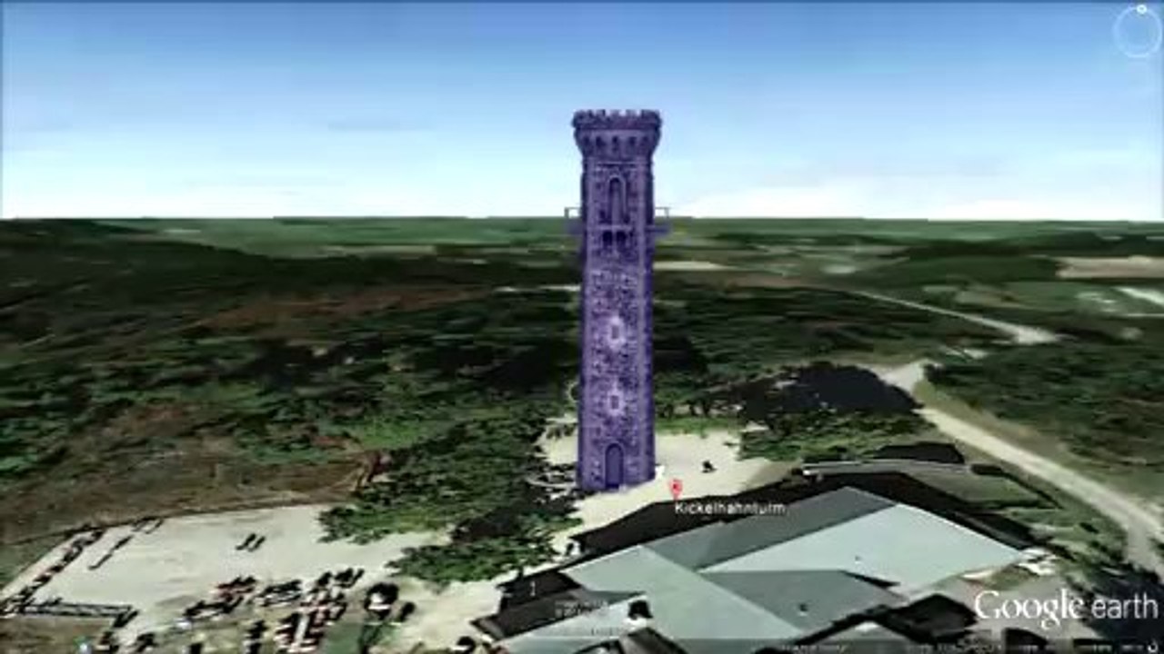 Kickelhahn tower on Google Earth