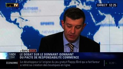 Скачать видео: L'Édito éco de Nicolas Doze: Pacte de responsabilité: Le débat sur le donnant-donnant commence - 10/02