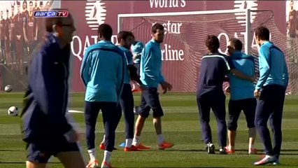 Barcelona train after becoming Copa del Rey finalists