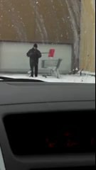 Walmart Employee Shoveling Snow