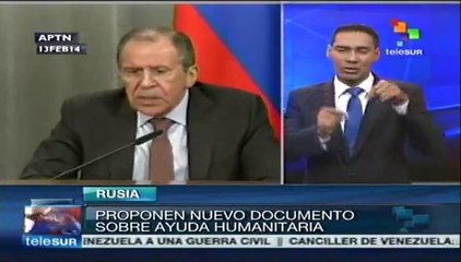 Rusia propone documento sobre ayuda humanitaria para Siria