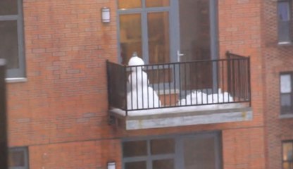 NYC Apartment Balcony Snowman