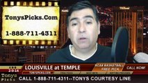 Temple Owls vs. Louisville Cardinals Pick Prediction NCAA College Basketball Odds Preview 2-14-2014