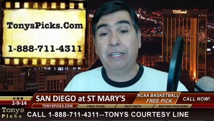 Saint Mary’s Gaels vs. San Diego Toreros Pick Prediction NCAA College Basketball Odds Preview 2-13-2014