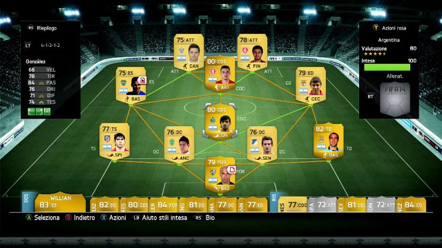 Le migliori squadre di Ultimate Team - Argentina low cost (15k)