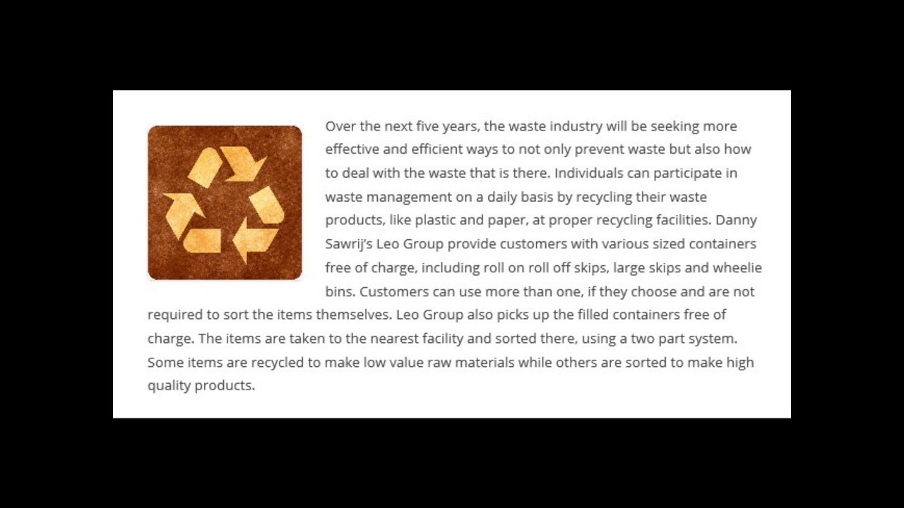 Danny Sawrij and Leo Group Recycling in the UK