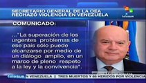 La OEA condenó violencia en Venezuela