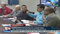 Maduro denuncia campaña mediática de manipulación