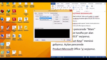 OFFİCE 2013 ETKİNLEŞTİRME-ORJİNAL YAPMA