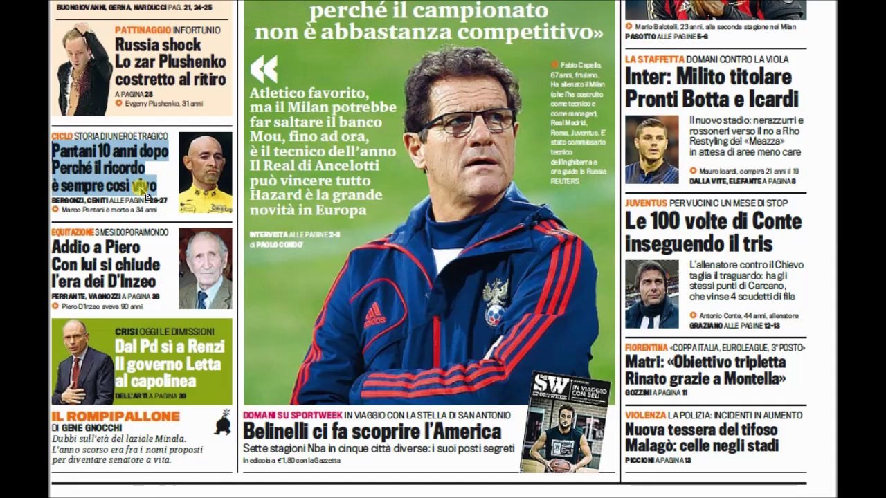 News - Rassegna Stampa Venerdi 14 Febbraio 2014