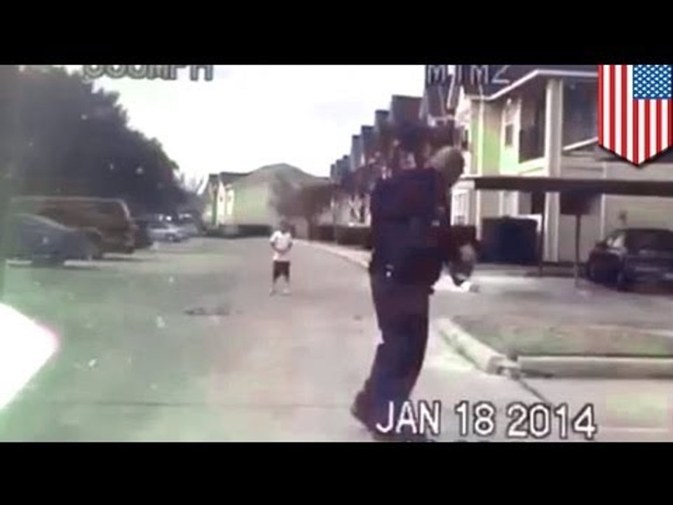 Police dash cam video of Texas cop throwing football with kid warms hearts