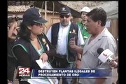 Destruyen plantas ilegales de procesamiento de oro en Chosica