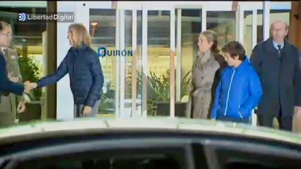 La infanta Cristina dice a la salida que el Rey "está mucho mejor"