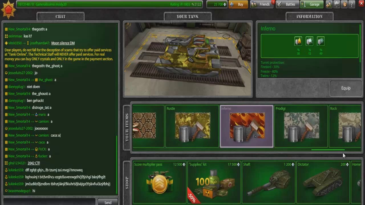 PlayerUp.com - Buy Sell Accounts - Tanki Online - Account for sale mody20