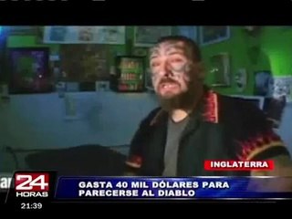 Este inglés gastó 40,000 dólares para verse como el diablo