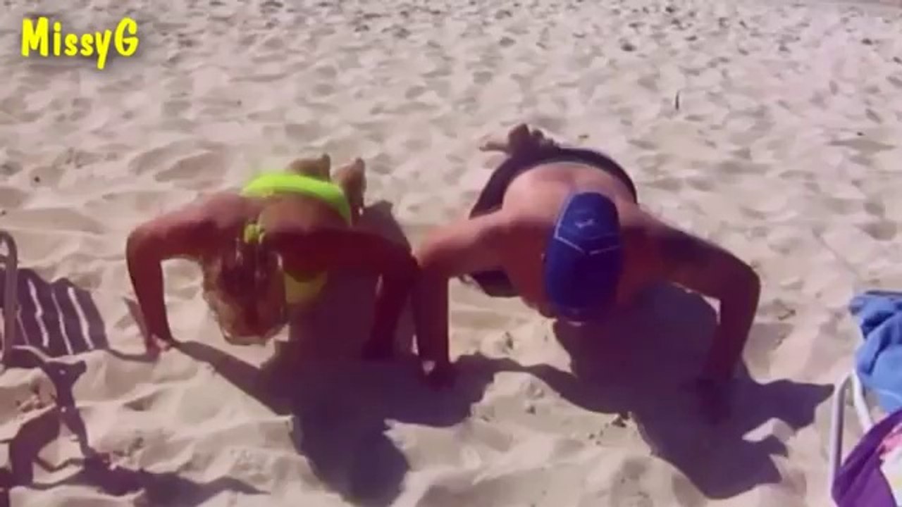 guy loses to hot girl in push-up contest _ Fail