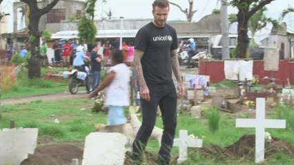 David Beckham visits families in the Philippines