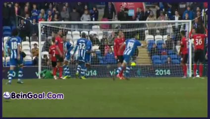 Goal Watson - Cardiff City 1-2 Wigan - 15-02-2014 Highlights
