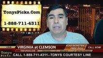 Clemson Tigers vs. Virginia Cavaliers Pick Prediction NCAA College Basketball Odds Preview 2-15-2014