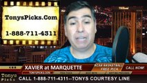 Xavier Musketeers vs. Marquette Golden Eagles Pick Prediction NCAA College Basketball Odds Preview 2-15-2014