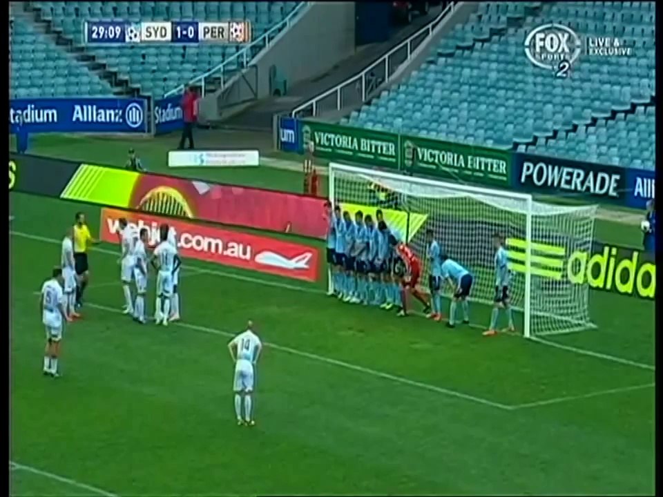The Best way to save a 6-yard indirect free-kick - Sydney FC Vs Perth Glory [HD]