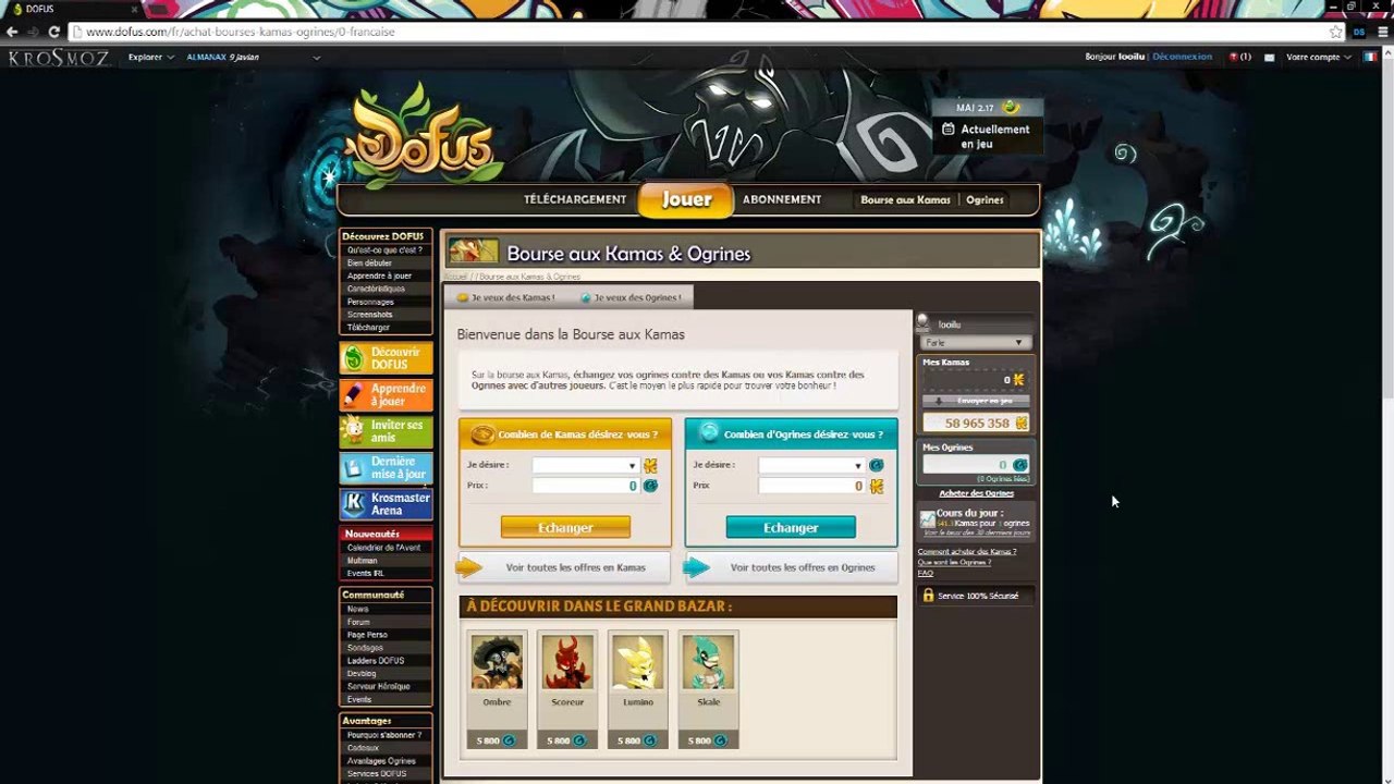 [DOFUS 2.18] Faille Bourse aux Ogrines - Kamas ilimités [HD]