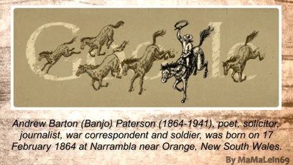 Banjo Paterson's 150th Birthday Google Doodle