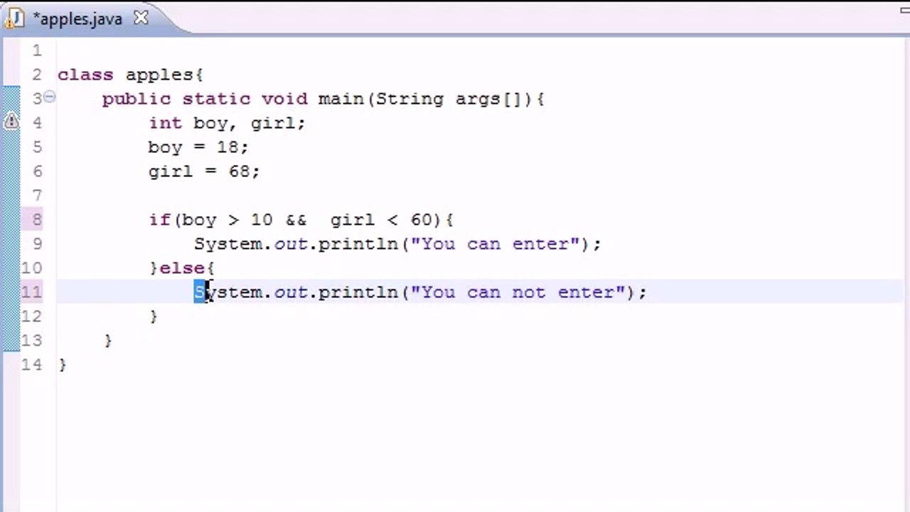 Java Tutorial 11 - logical operators