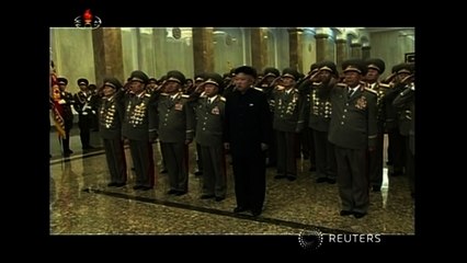 Kim Jong-un marks late father's birthday at mausoleum