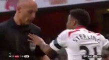 Howard Webb gets mad as Sterling puts a hand on him