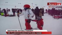 Erciyes'de kayaklı paraşüt