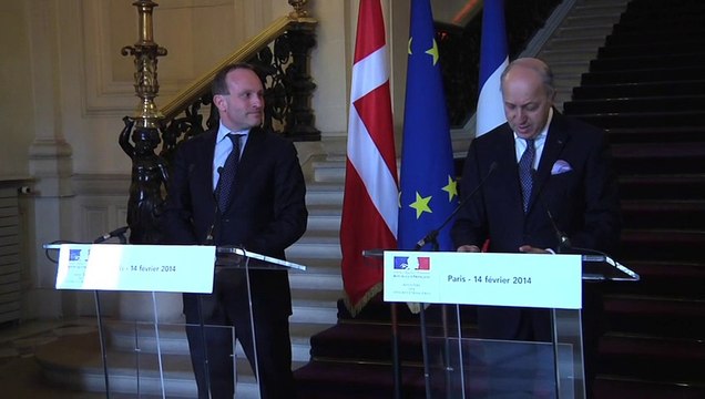 Entretien de Laurent Fabius avec son homologue danois (14/02/2014)