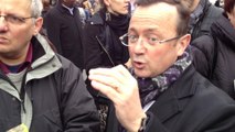 Sur le marché avec  Stéphane Saint-André, maire candidat aux municipales 2014