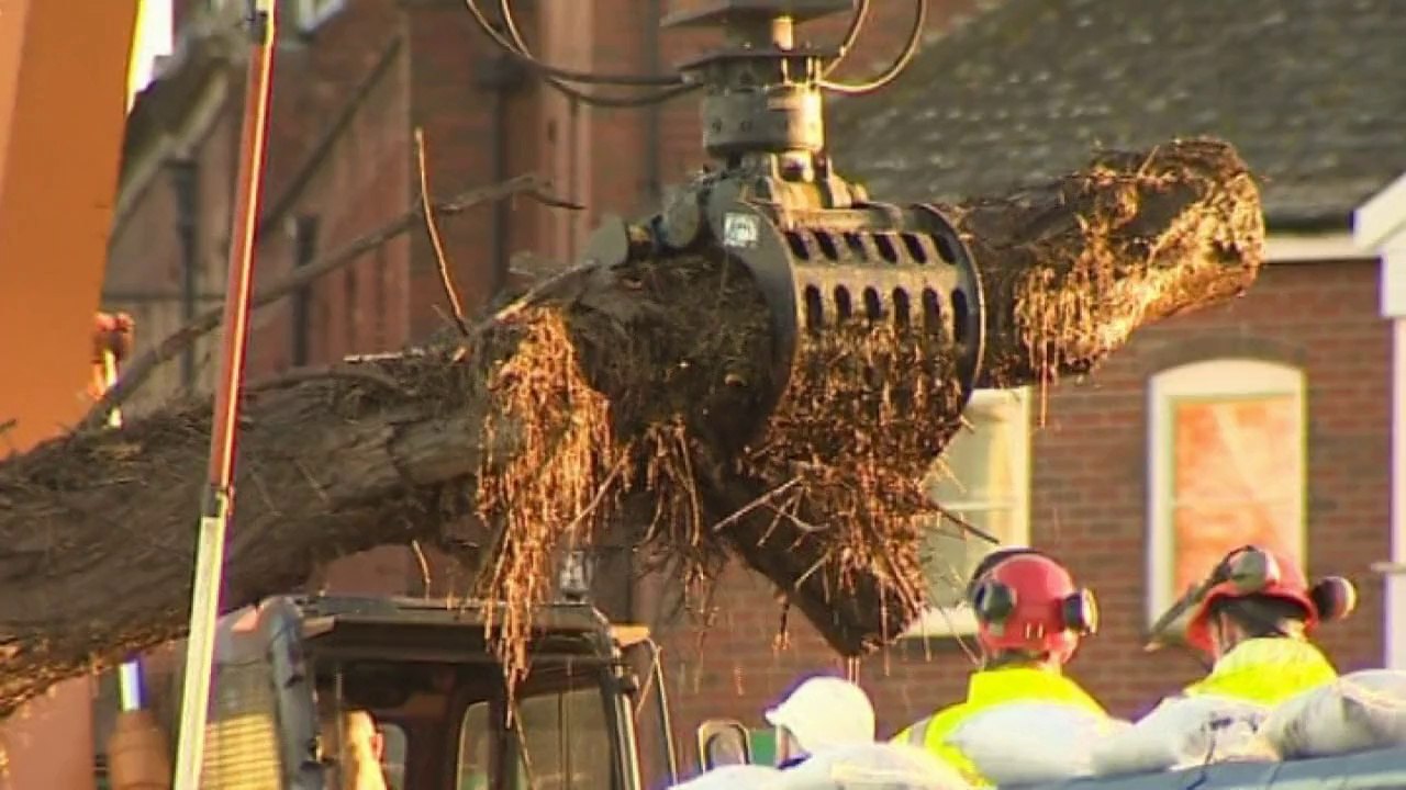Clean-up operation starts in Worcester after floods