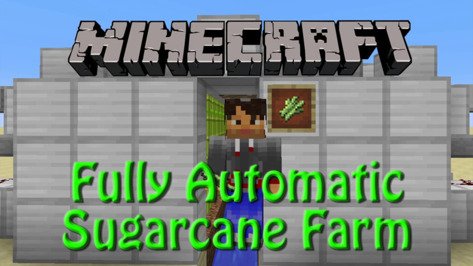 Minecraft: How to build a Fully Automatic Sugarcane Farm, Tutorial for 24.24