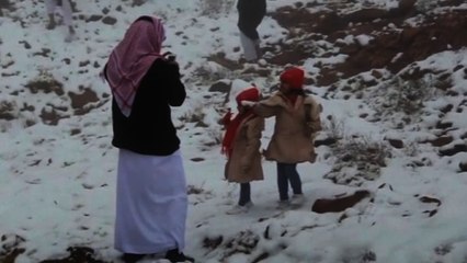 Snowfall blankets north-western region of Saudi Arabia